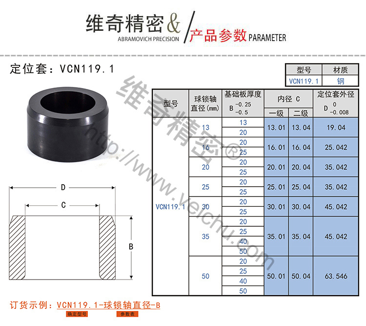 VCN119.1定位套规格表