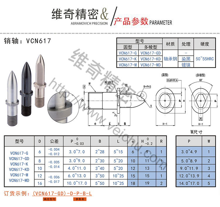 VCN617销轴规格表
